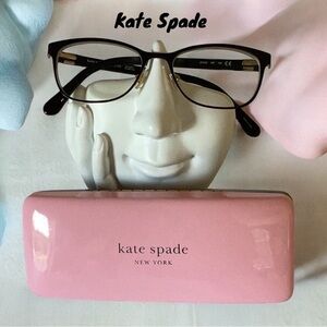 KATE SPADE PERSCRIPTION FRAME GLASSES WITH CASE BOW DETAIL